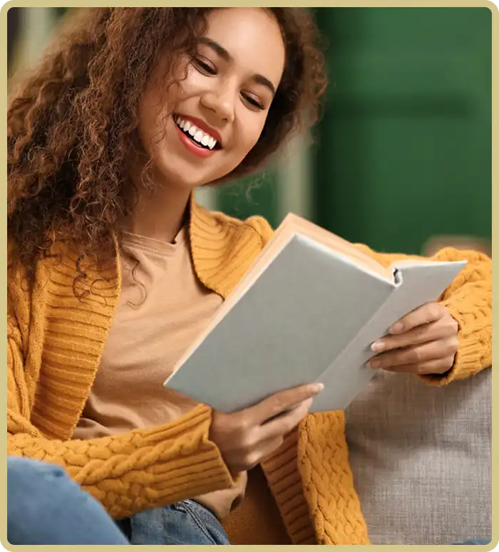 Woman reading a book